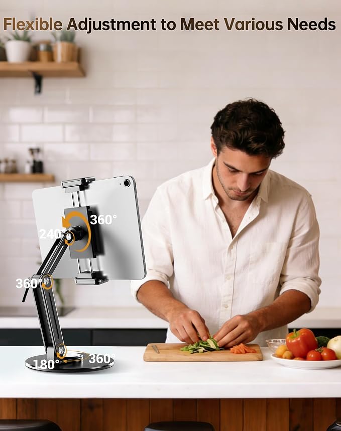 Portable Monitor Stand Desk Holder- Large Clamp Support up to 12.9 14.6 15.6 - Image 6