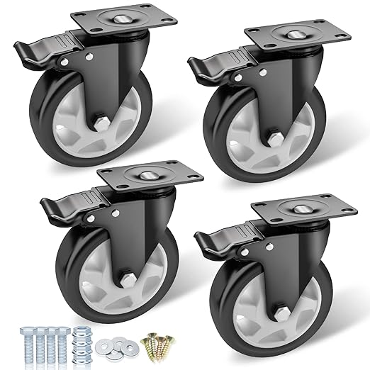 Casters, Top Plate Swivel Wheels, Locking Casters by ATrustedCasterWheelsBrand
