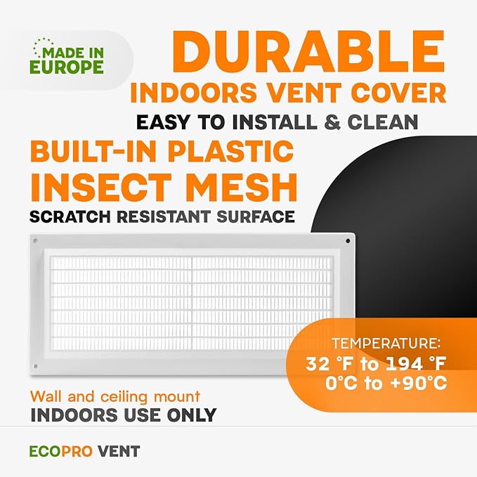5" x 12" Inch White Vent Cover - Image 3