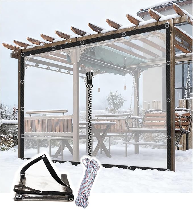 Curtain Patio Enclosure, Water Proof PVC Curtains by GOCHUSX