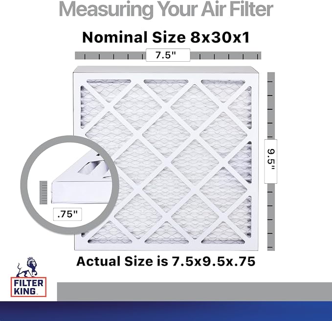 Filter King 8x30x1 Air Filter | 4-PACK | Carbon MERV 8 HVAC Pleated A/C Furnace - Image 2