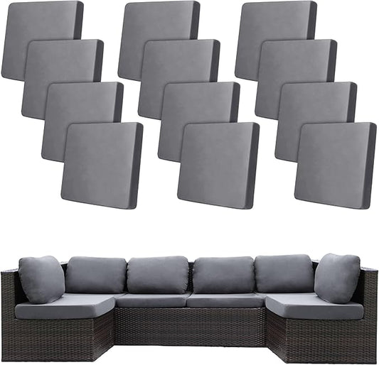 12Pcs Stretch Patio Cushion Covers,Outdoor Couch Covers Replacement,Outdoor Couch & Sofa Slipcovers,for Patio Furniture Cushion Covers,Washable Reusable urniture Protector(Grey,Cover Only)