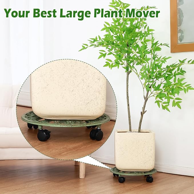 3 Packs 14 Inch Rolling Plant Stand - Image 5