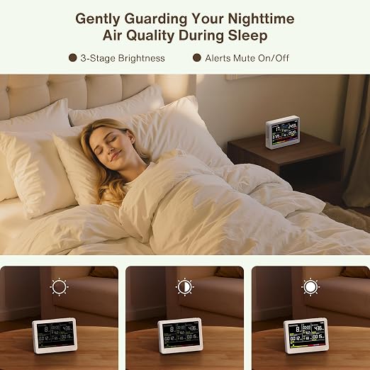 bonoch 16 in 1 Air Quality Monitor Indoor 10h-Battery & 5.5" Display 9 AQI+7 - Image 8