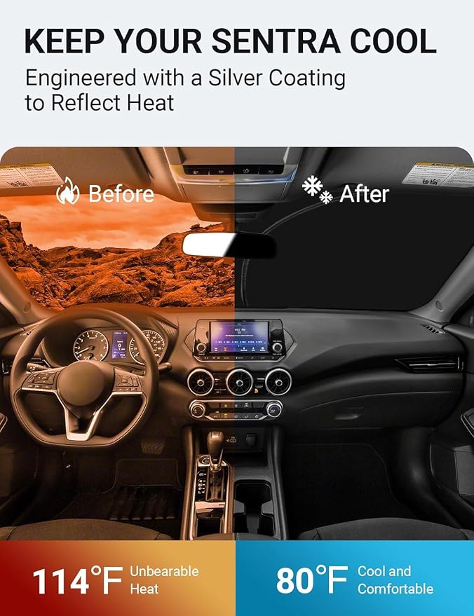 Proadsy Windshield Sun Shade for Nissan Sentra 2026 2025 2024 2023 2022 2021 - Image 3