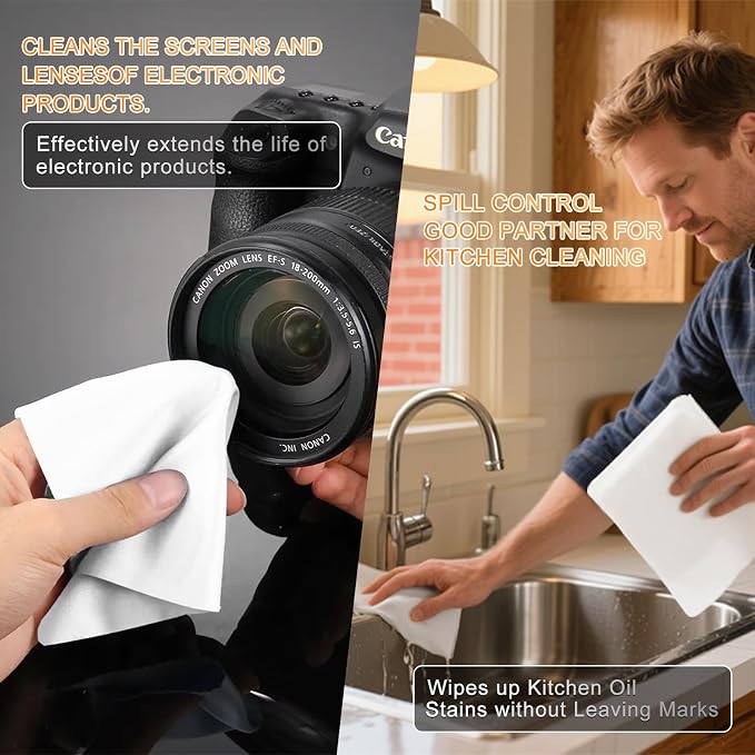 Microfiber Wipes 9"x9" Superfine Lint Free Cloths Cleaning and Drying Cloths - Image 5