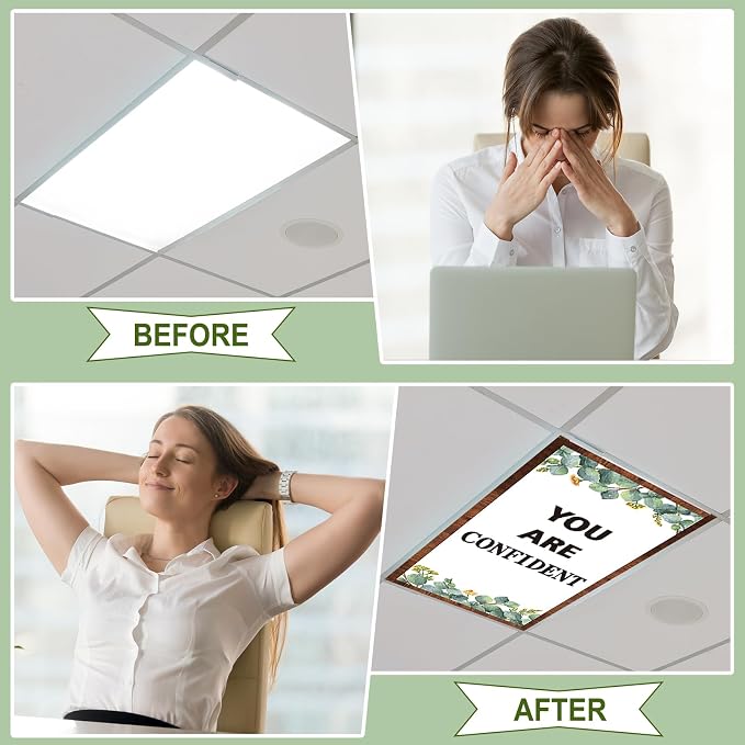 Glooglitter 12 Pcs Fluorescent Light Covers 4 x 2 ft Magnetic Ceiling Light - Image 5