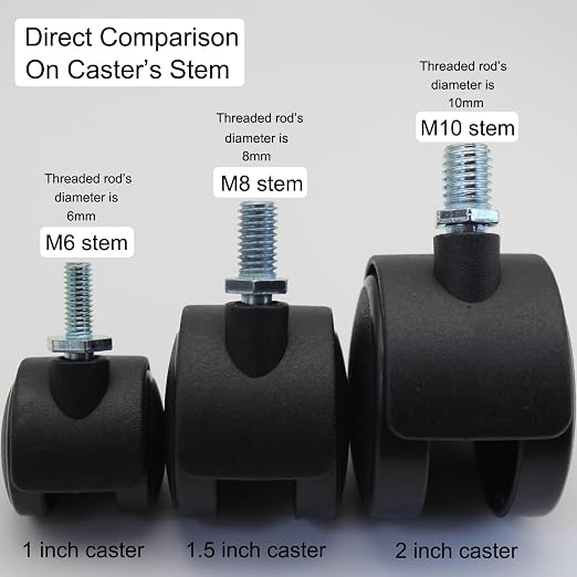 4 Pack 1.5 Inch Swivel Stem Caster Wheels Replacement Casters 1.5'' Furniture - Image 3