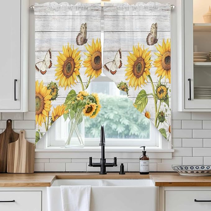 Yellow Sunflowers Swag Valances - Image 2