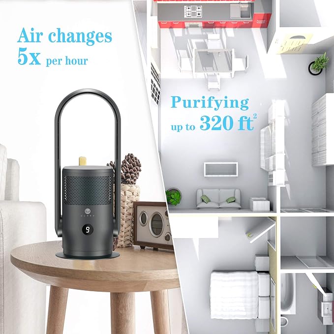 ULTTY Bladeless Tower Fan and Air Purifier in one, 90° Oscillating Bladeless Fan - Image 7