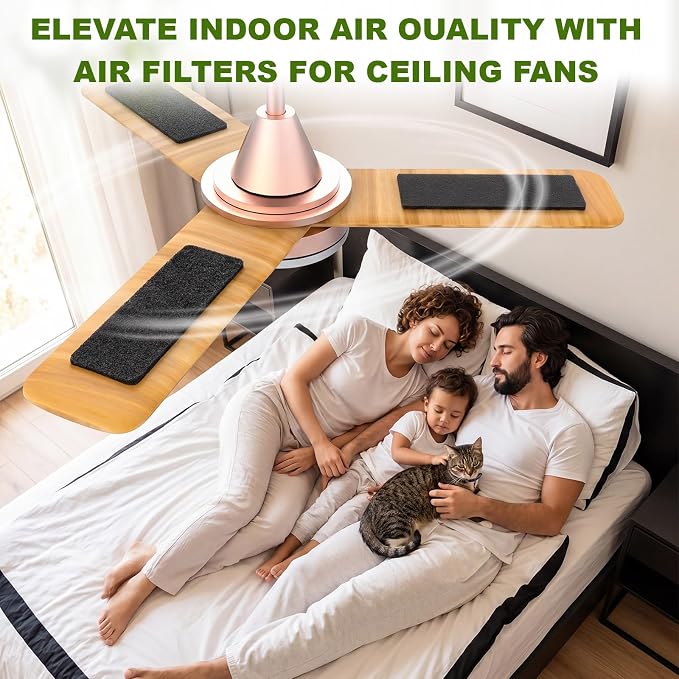 60 Pcs Ceiling Fan Filters for Blades, Fan Air Purifier Pads - Image 4