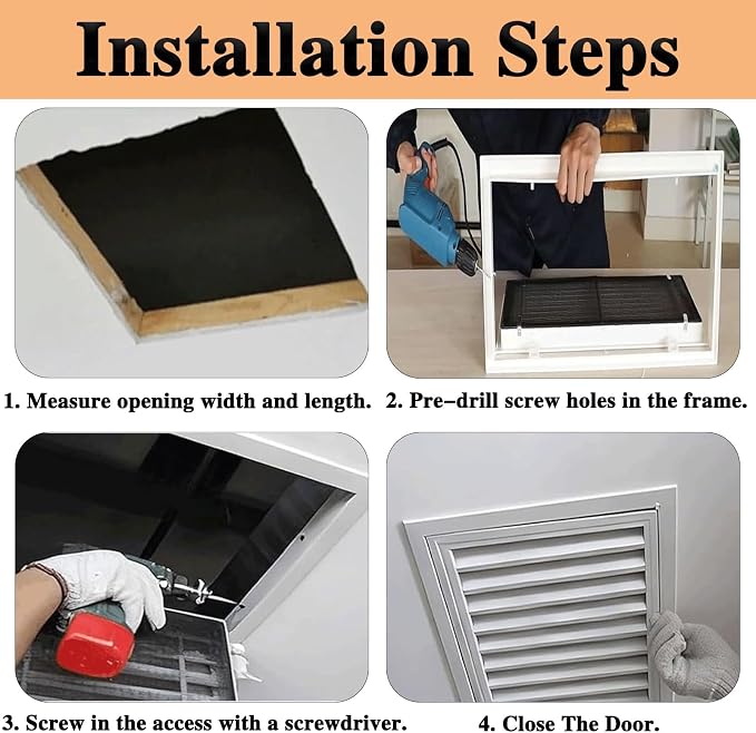 Black Duct Opening Return Air Vent Cover, 14x30in Cold Air Intake Grille - Image 6