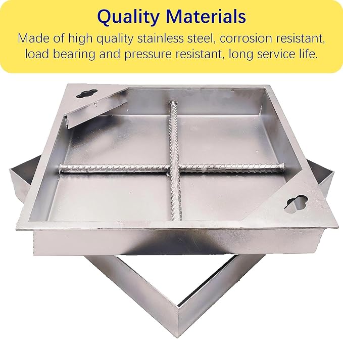 12x12 in Invisible Stainless Steel Manhole Cover and Frame - Image 3