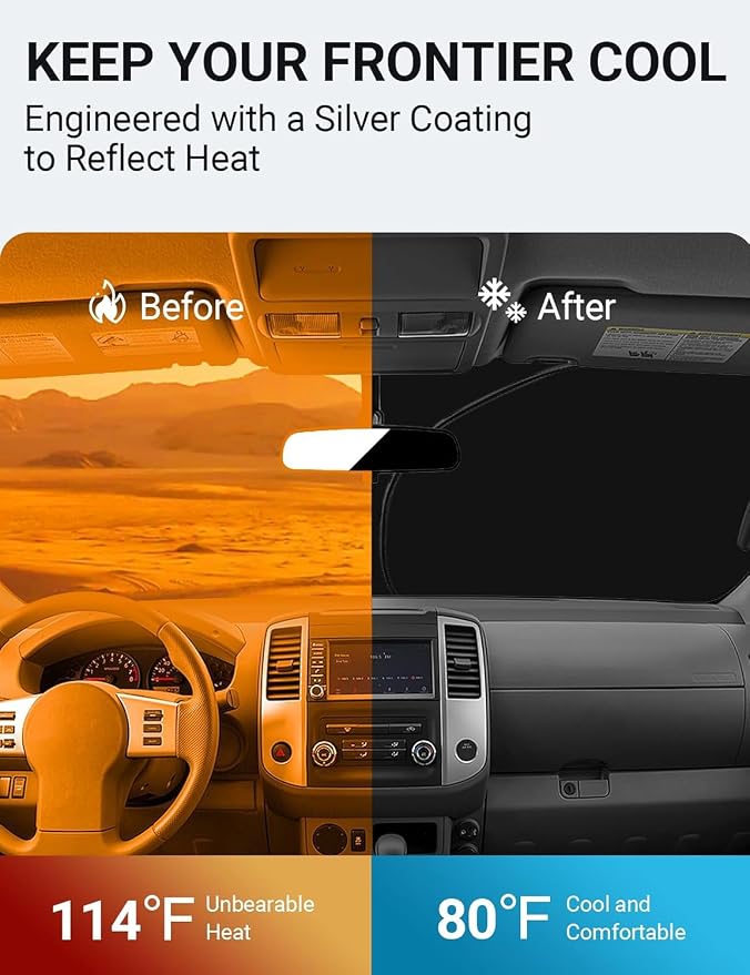 Proadsy 2026 Upgrade Front Windshield Sun Shade Foldable Sunshade Protector - Image 3