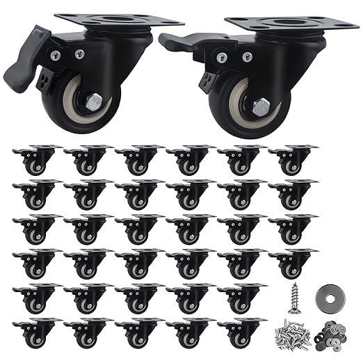 2 Inch Caster Wheels Set of 28 Heavy Duty Casters, by Htudcoue