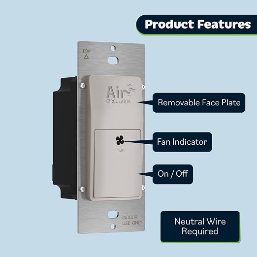 TOPGREENER Air Circulator Timer Switch, Neutral Wire Required, Hourly Fresh Air - Image 2