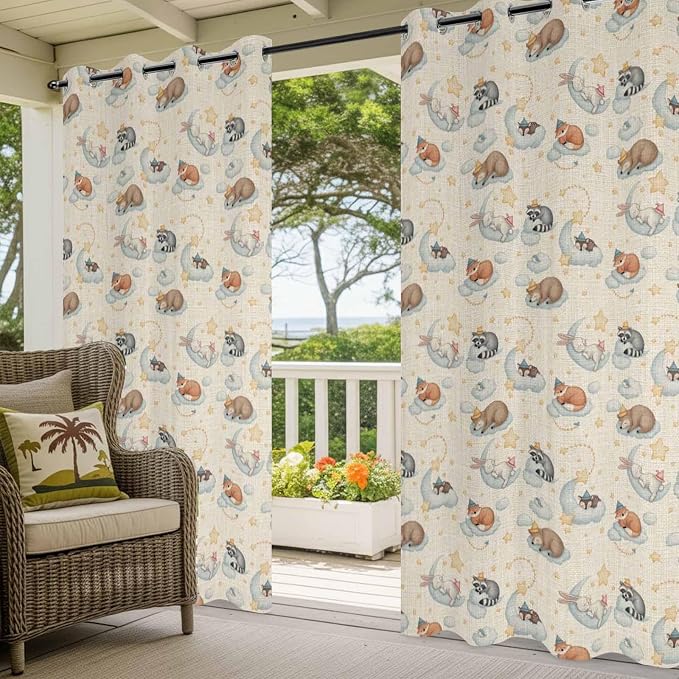 Cartoon Animals Outdoor Curtains - Image 5