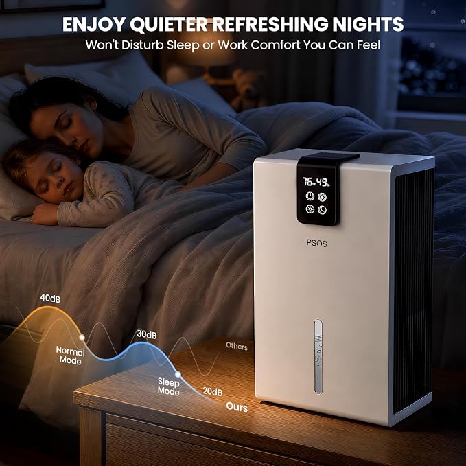 Dehumidifier, Dehumidifiers for Home, 98 OZ Water Tank, Quiet Dehumidifier for - Image 5