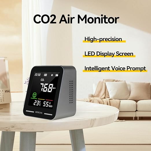 Air Quality Monitor Indoor, Portable CO2 Monitor Air Quality Tester - Image 2