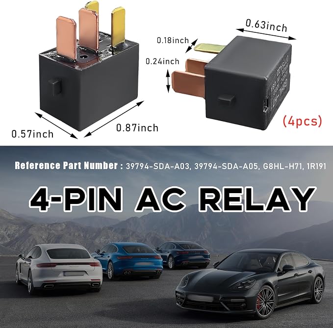 Ohleats 4PCS Car AC Relay, G8HL-H71 AC and Starter Relays Replace 39794-SDA-A03 - Image 2