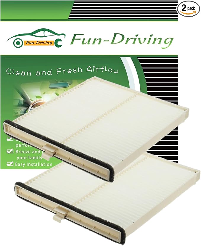 2 Pack White FD811 Cabin air filter by FUN-DRIVING