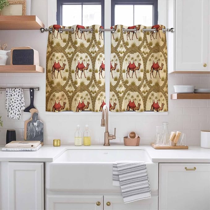 2 Panel Kitchen Cafe Curtains, Home Decor Window Covering Tier Curtains - Image 2