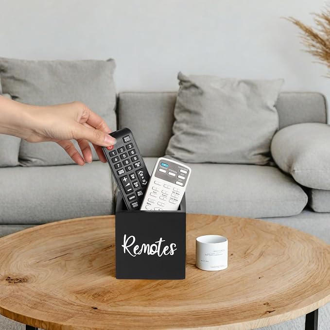 LBEMEY Wood Remote Control Holder, TV Remote Control Organizer - Image 2