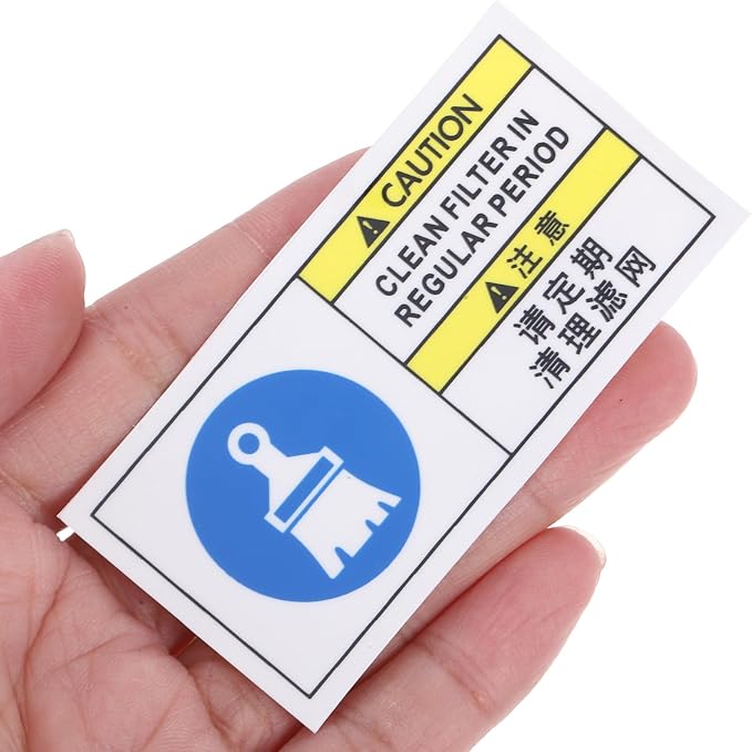 SHINEOFI Filter Cleaning Notice Label - Image 3