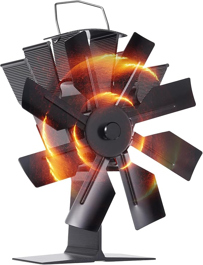 COMBIUBIU 8 Blade Wood Stove Fan, Heat Powered Fireplace Fan by COMBIUBIU