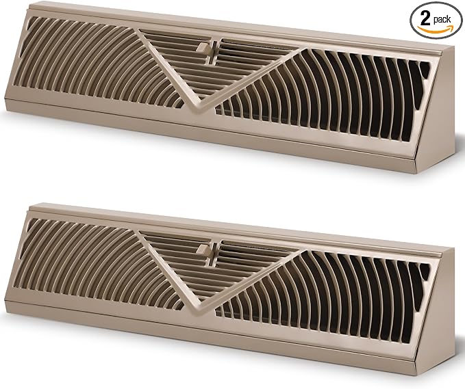 Yaocom 2 Pack Baseboard Register Vent 24 Inch Duct Opening Size Vent Covers by Yaocom
