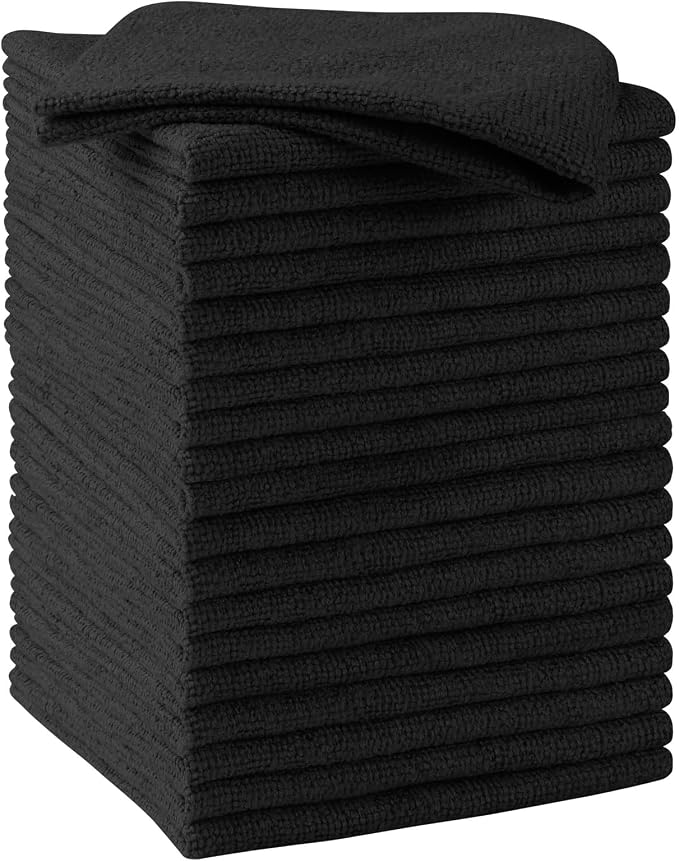 HOMEXCEL Black Microfiber Cleaning Cloths, 20 Pack Cleaning Rags - Image 7