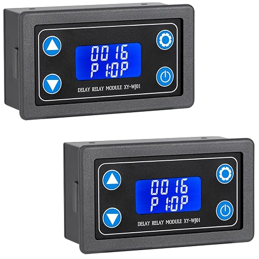 DROK Time Delay Relay 2pcs, DC 6-30V Timer Relay 12V 24V 0.01s-9999min 50mA by DROK