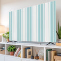 Minimalist Light-Blue Stripes Indoor TV Cover, Elastic TV Screen Protector by Unknown
