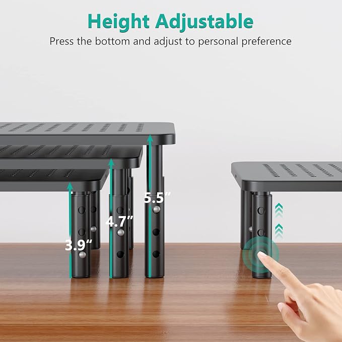 WALI Computer Monitor Stand for Desk, Adjustable Laptop Riser, Desk Monitor - Image 2
