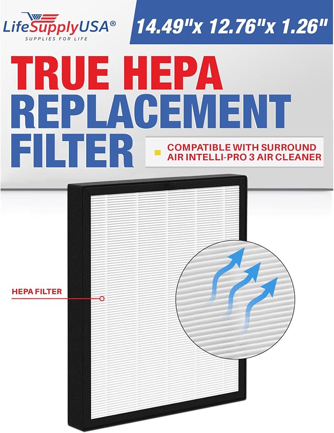 True HEPA Filter + Activated Carbon Charcoal XJ-3100SF Compatible by LifeSupplyUSA