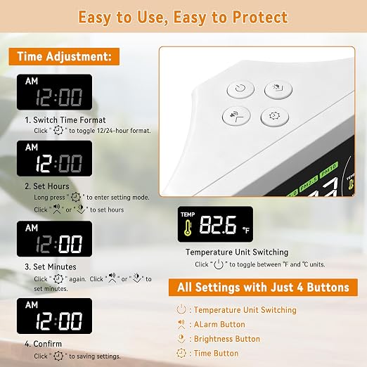 16-in-1 Air Quality Monitor 18Hr Battery 7" LCD CO2 PM2.5 TVOC AQI Alert - Image 6