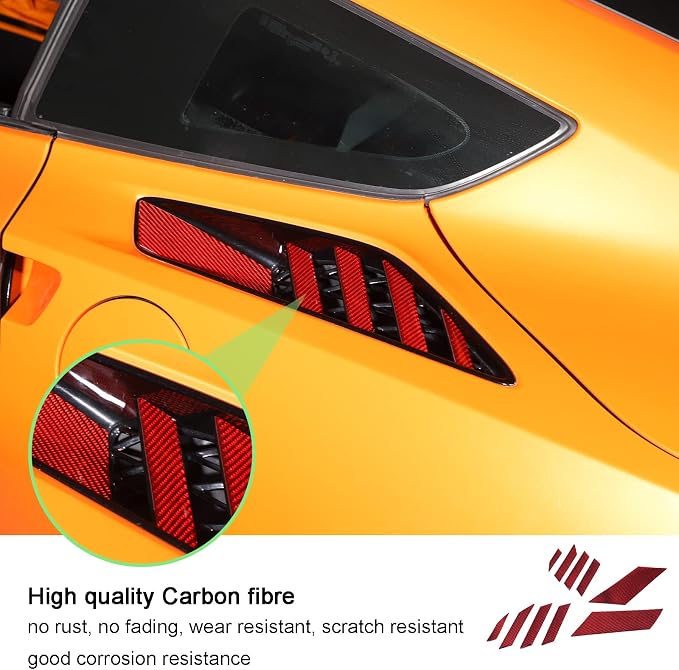 Real Carbon Fiber Car Fender Air Vent Trim Sticker - Image 5