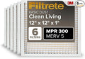 Filtrete 12x12x1 Air Filter, MPR 300, MERV 5, Clean Living Basic Dust 3-Month by Unknown