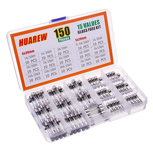 15 Values 150 Pcs Fast Blow Glass Fuses 250V Volt 5x20 mm 0.5 1 2 3 5 10 A 6x30 - Image 2