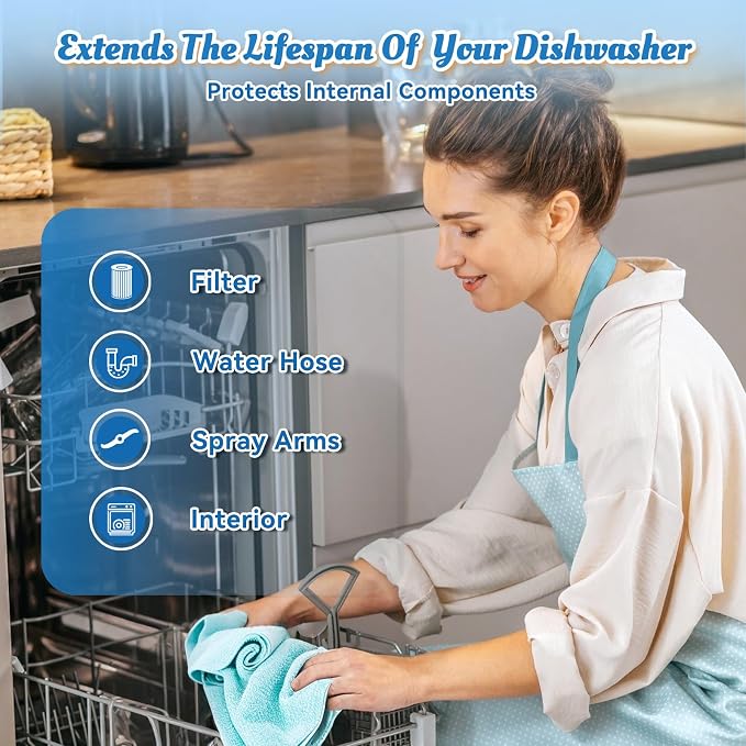 Dishwasher Cleaner Tablets Deodorizer Pods-24 Pack Deep Cleaning Dish Washer - Image 7