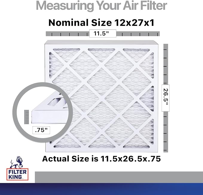 Filter King 12x27x1 Air Filter | 4-PACK | Carbon MERV 8 HVAC Pleated A/C - Image 2