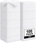 AIDEA Microfiber Cleaning Cloth White 100PK, Microfiber Towels by AIDEAHOME