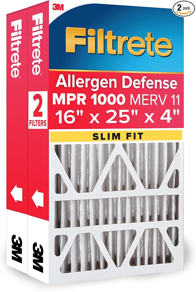 Filtrete 16x25x4 AC Furnace Air Filter, MPR 1000, MERV 11, Allergen Defense by Filtrete