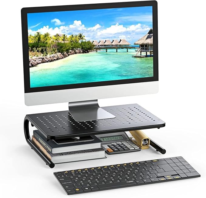 HUANUO Monitor Stand Riser for Desk, Laptop Stand, Laptop Shelf w/Vented Metal - Image 8