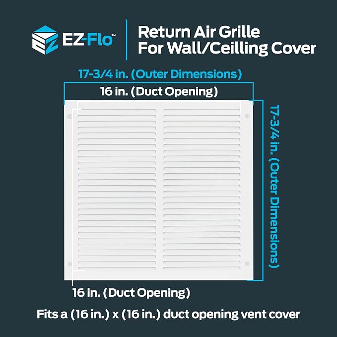 EZ-FLO 16 x 16 Inch Return Air Vent Cover - Image 2