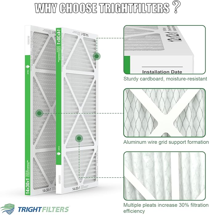14x30x1 Air Filter 4 Pack, MERV 8 Pleated Dust Defense Air Filters Replacement - Image 4