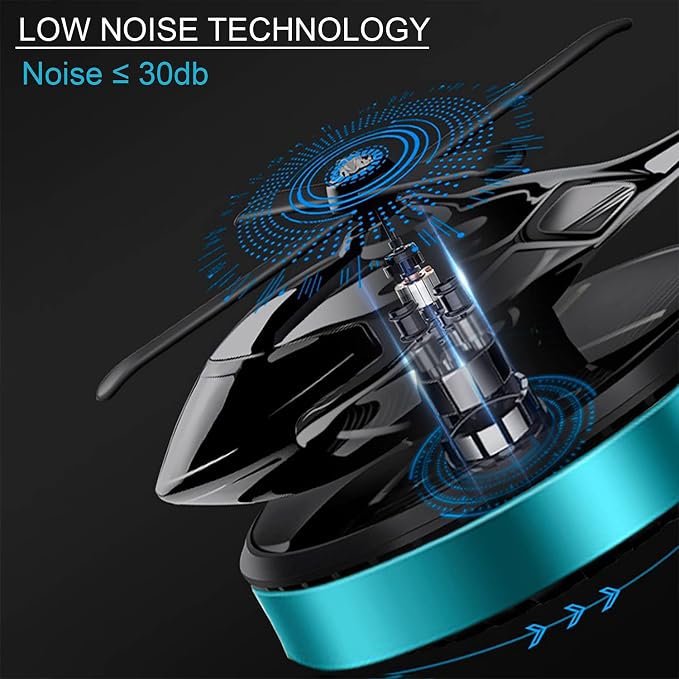 Car Air Freshener, Al Alloy Solar Helicopter Diffuser, Home&Car Décor|Blue | - Image 3
