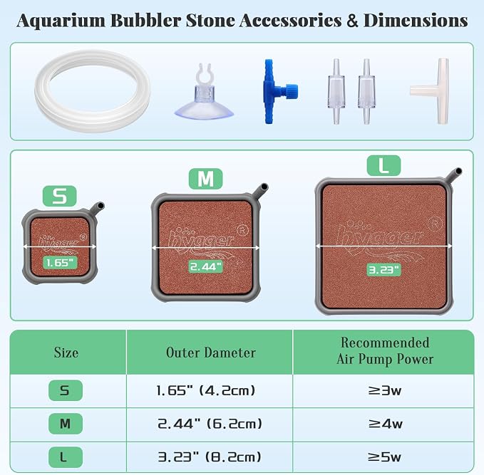hygger Aquarium Air Stone, 2.44 Inch Nano Air Stone Make Super Tiny Bubble - Image 6
