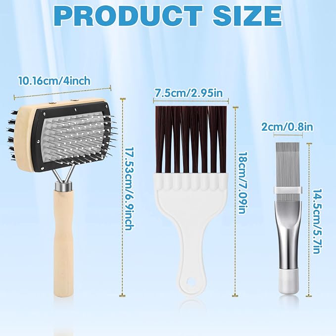 CANIPHA 3Pcs Air Conditioner Condenser Fin Cleaning Brush Refrigerator Coil - Image 2