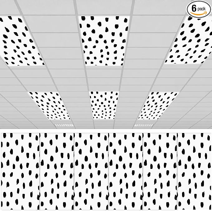 6Pcs Classroom Light Covers for Fluorescent Lights, Magnetic 2x4 FT Ceiling by Hallswl